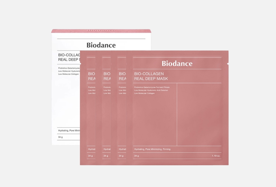 

Набор Гидрогелевых успокаивающих масок для лица BIODANCE, BIO COLLAGEN 4 шт