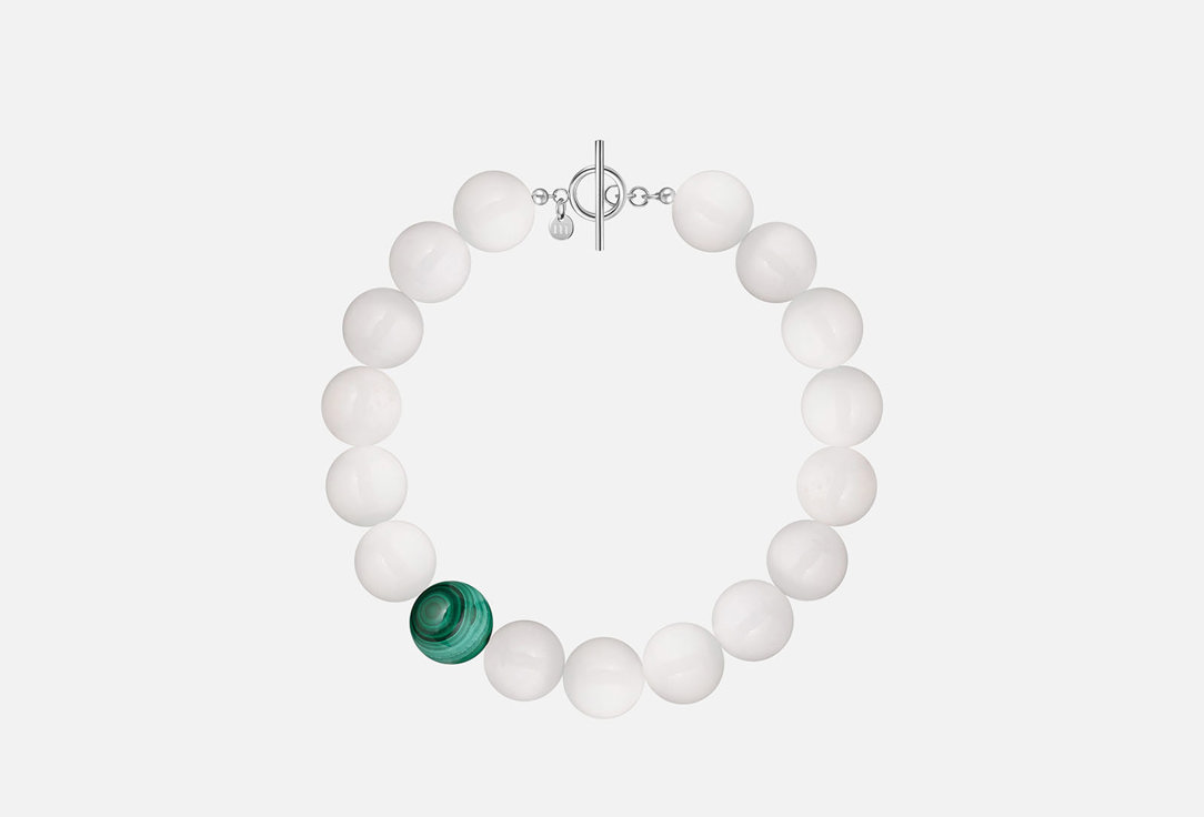 

Бусы MOONKA, С белыми агатами и малахитом 1 шт