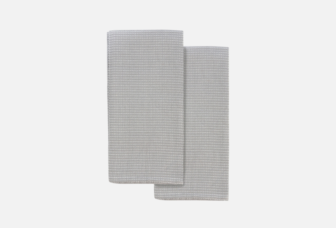 Изображение товара Набор из двух кухонных вафельных полотенец Tkano Essential, серый, 50х70