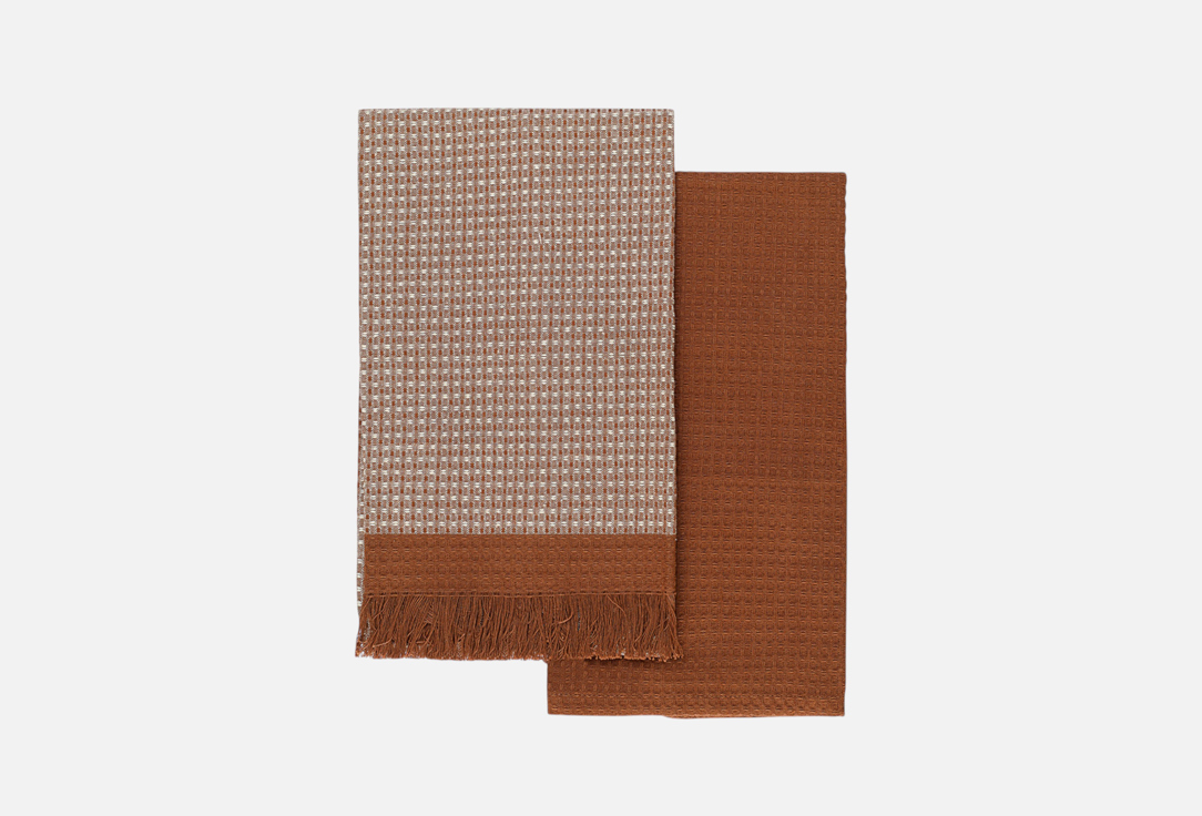 

Набор из двух кухонных полотенец TKANO, Коричневый, Essential, коричневый, 50х70 2 шт