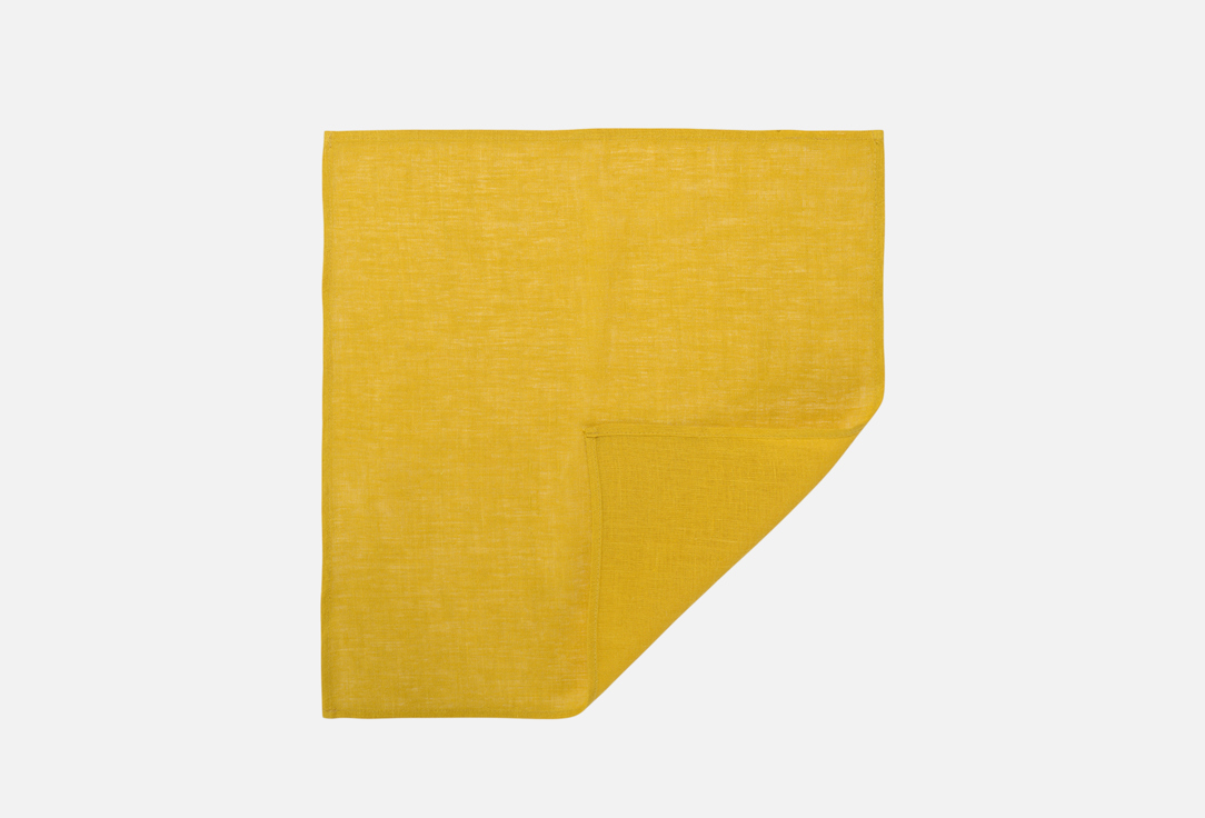 Изображение товара Салфетка сервировочная из льна Ткано Essential горчичная 45х45 см