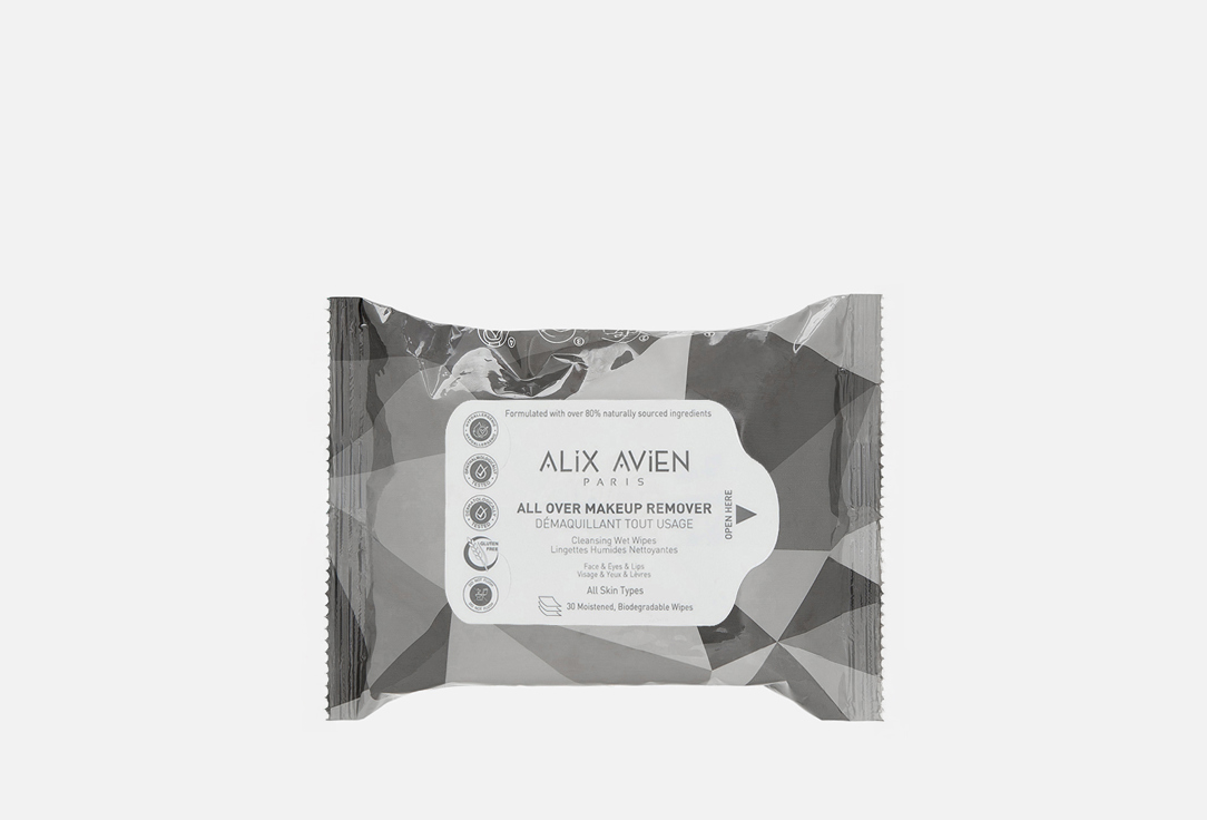 Изображение товара Салфетки для снятия макияжа ALIX AVIEN Makeup remover wet all over
