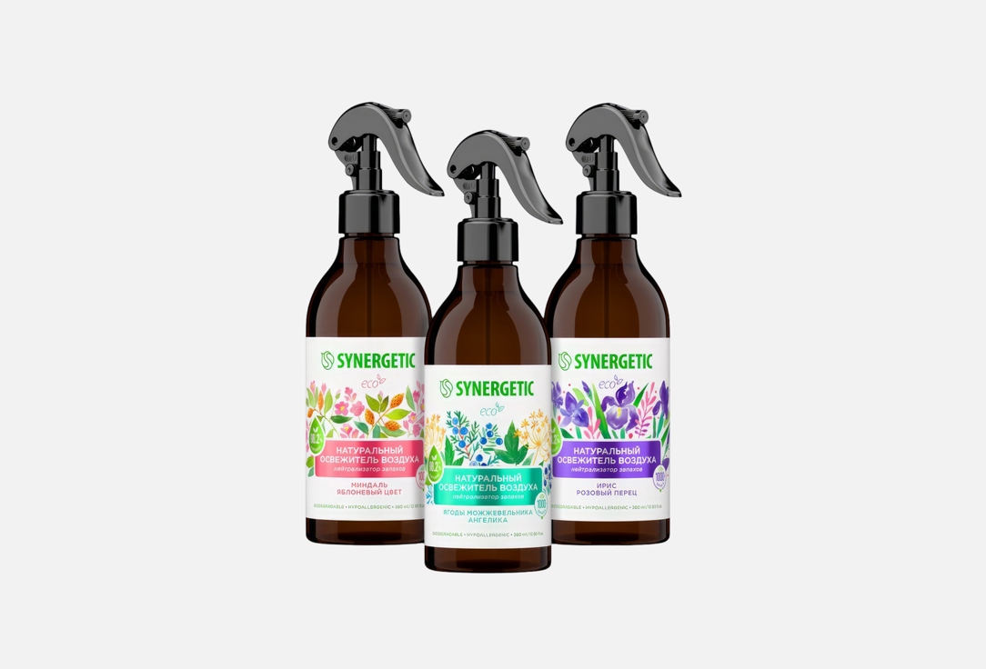 

Набор освежителей воздуха SYNERGETIC, Миндаль + можжевельник + ирис 3 шт