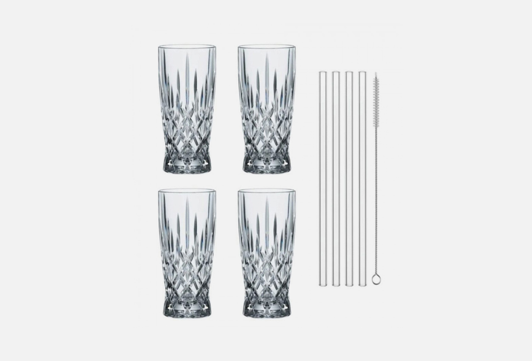 Изображение товара Набор стаканов, трубочки, щетка для чистки Nachtmann NOBLESSE