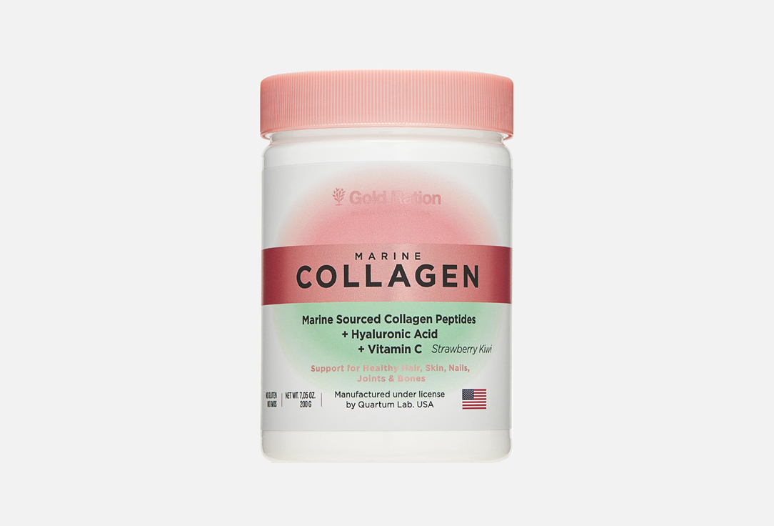 Изображение товара БАД для поддержки опорно-двигательного аппарата Gold Ration Морской коллаген, Витамин C, гиалуроновая кислота