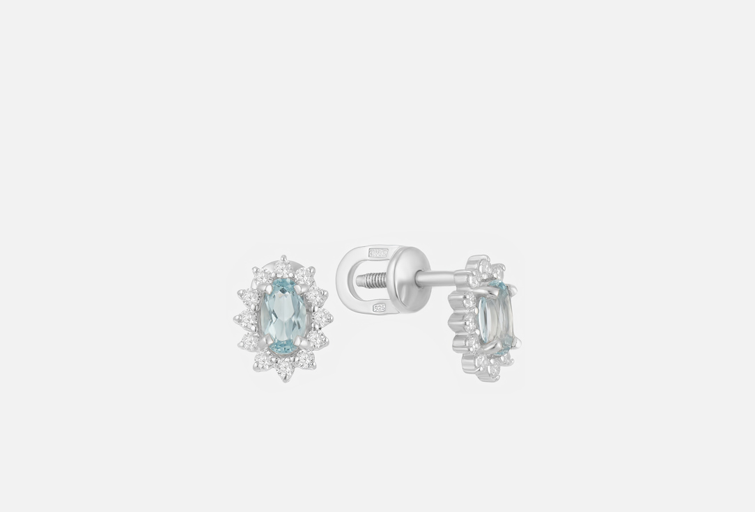 

Пусеты серебряные PEPELA JEWELRY, Blue topaz 2 шт