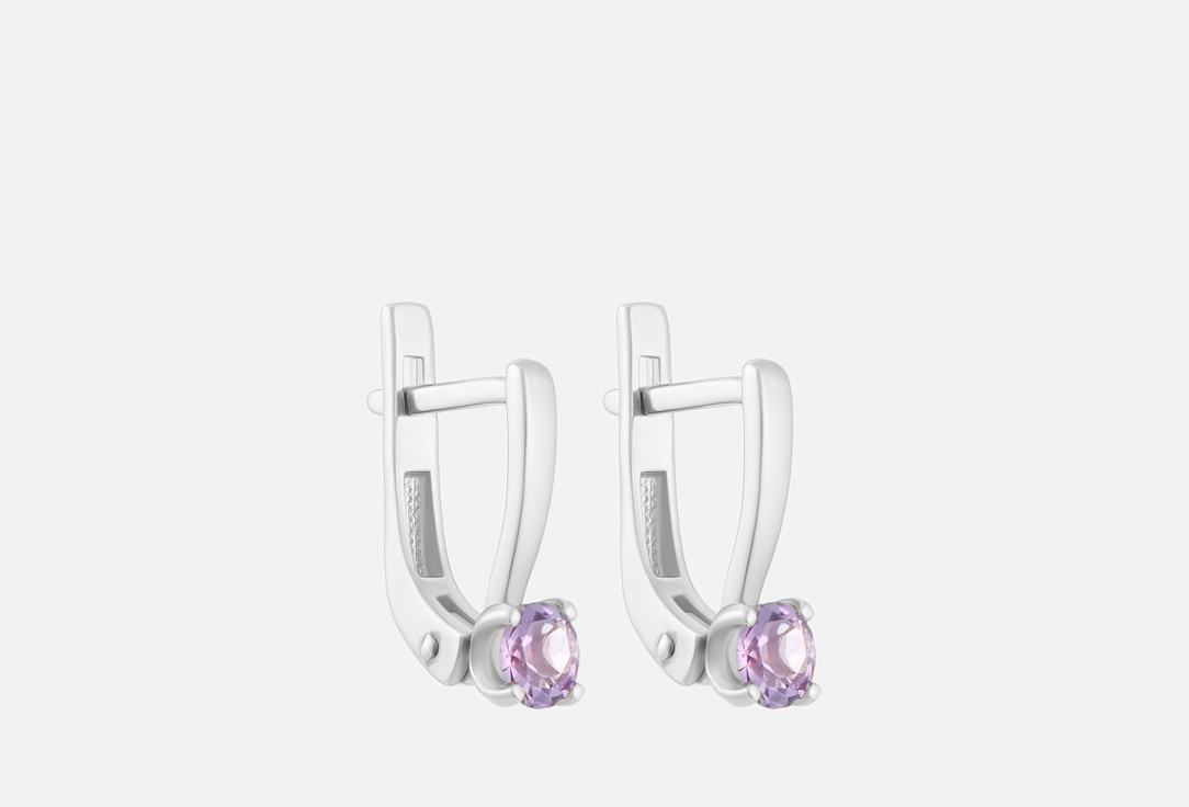 

Серьги детские серебряные PEPELA JEWELRY, Amethyst 2 шт