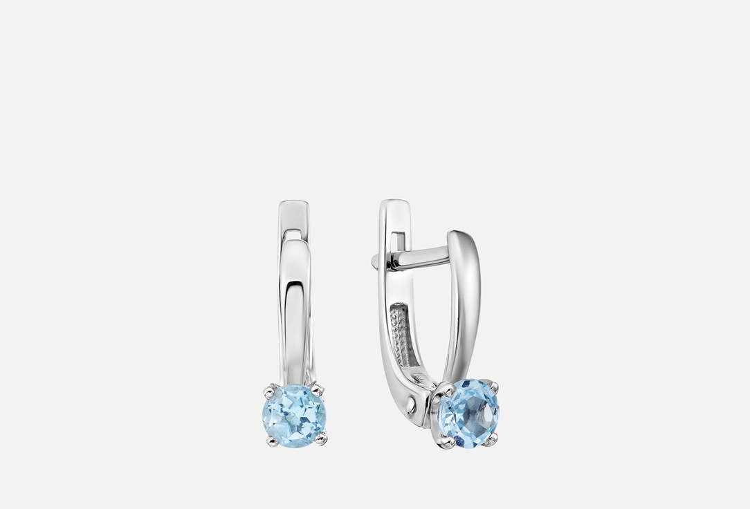 

Серьги детские серебряные PEPELA JEWELRY, Blue topaz 2 шт