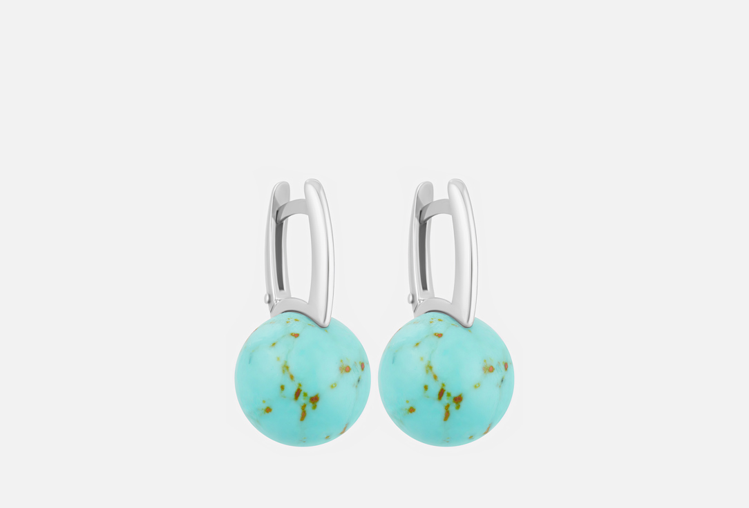 Изображение товара Серьги серебряные Pepela Jewelry Turquoise с синтетической бирюзой для женщин