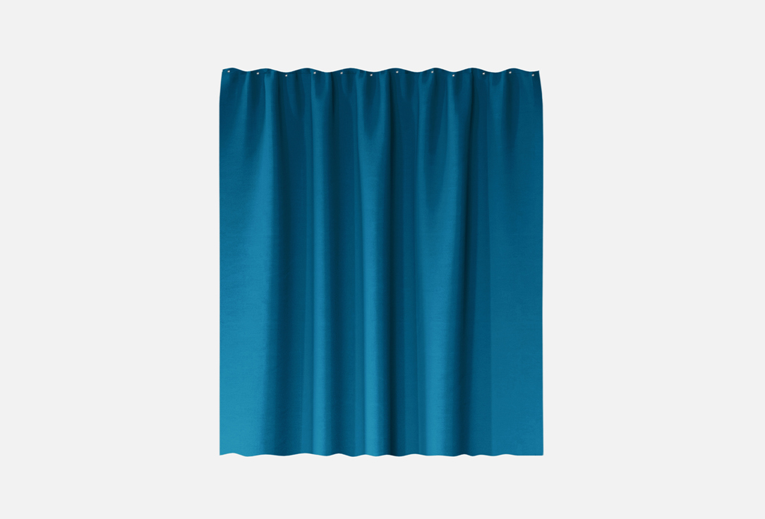 Изображение товара Штора для ванной комнаты Moroshka Velvet 180x200 см синяя водоотталкивающая ткань