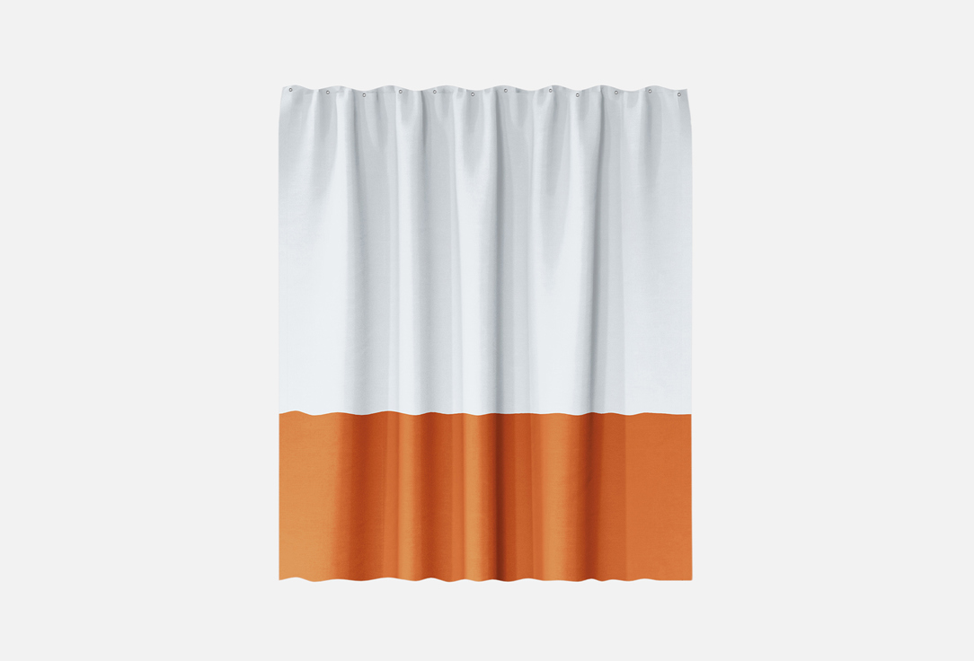 Изображение товара Штора для ванной комнаты Moroshka Barentsevo more, тканевая, белый оранжевый, 180х180 см