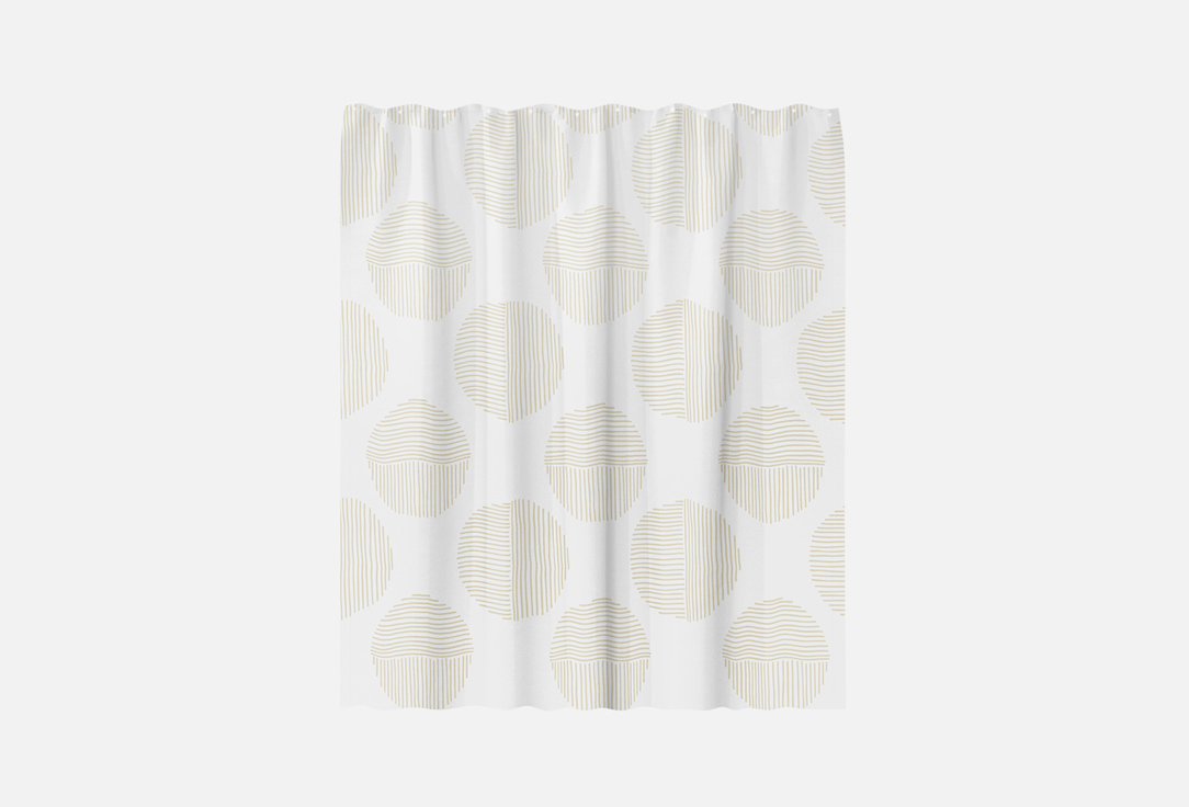 Изображение товара Штора для ванной комнаты Moroshka Nebeskvit 180х200 см водоотталкивающая тканевая белый бежевый