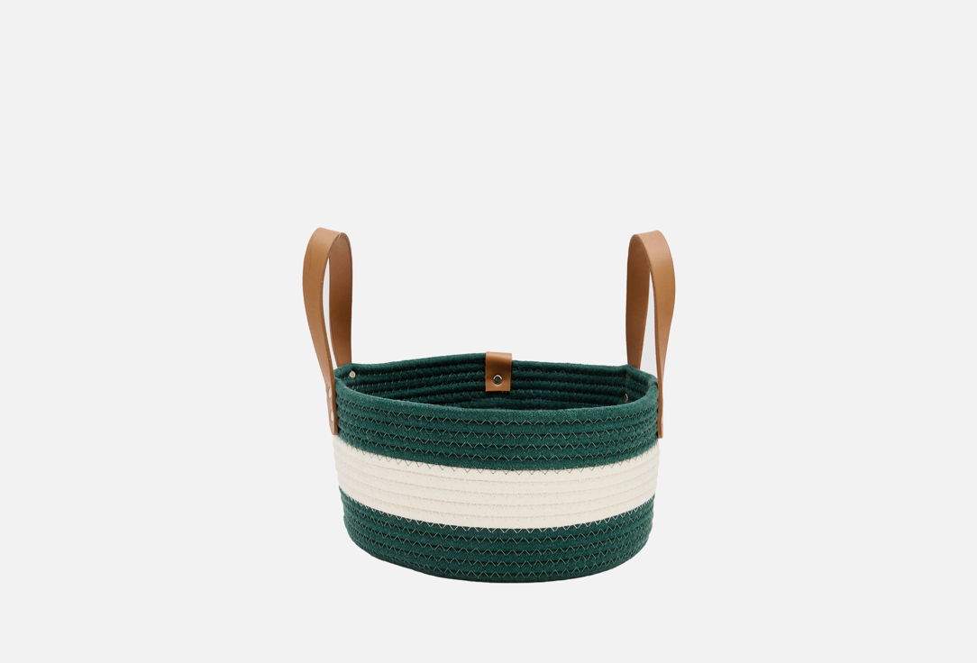 

Корзина для хранения BERGENSON BJORN, Helly Ø27х14 см, бежевая/зеленая 1 шт