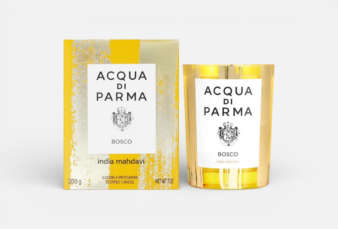 Изображение товара Аромасвеча Acqua di Parma BOSCO 200 г стеклянный флакон с золотым дизайном Изображение товара Аромасвеча Acqua di Parma BOSCO 200 г стеклянный флакон с золотым дизайном