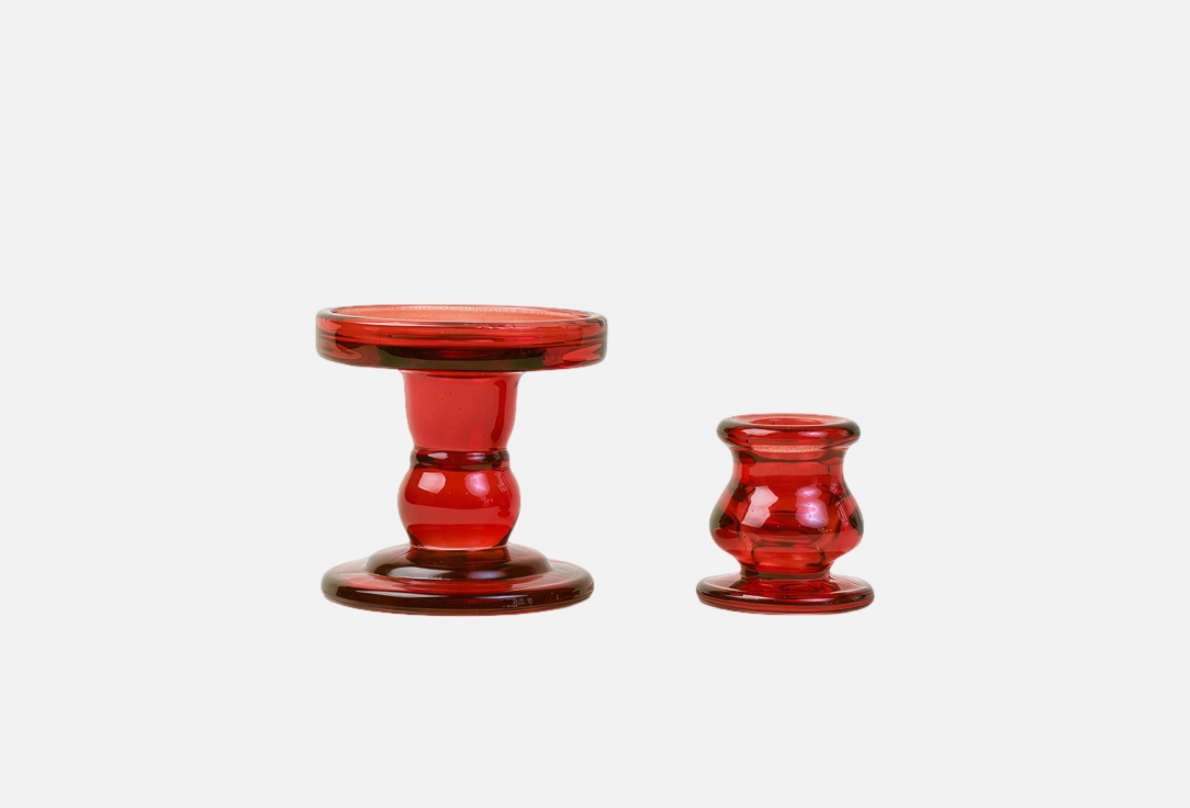 Изображение товара КОМПЛЕКТ СТЕКЛЯННЫХ ПОДСВЕЧНИКОВ Divnaya Iva 5,5 см, 8 см