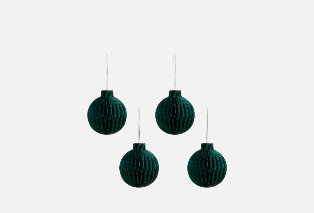 

НАБОР БУМАЖНЫХ ЕЛОЧНЫХ ИГРУШЕК DIVNAYA IVA, ШАРЫ, ЗЕЛЕНЫЕ, на магнитах 4 шт