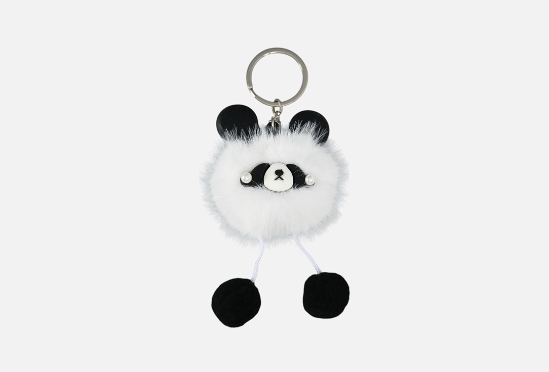 Пушистик на кольце SIMA-LAND Панда модник белый 1 шт
