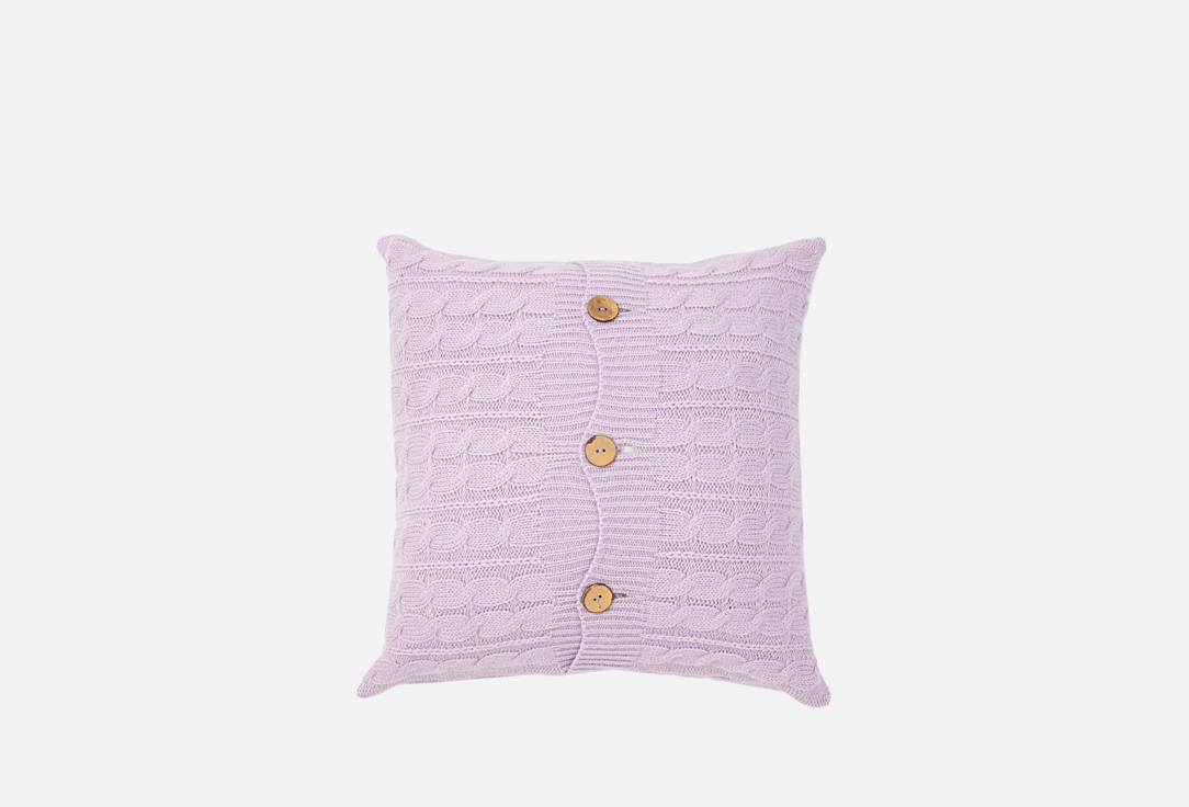 Изображение товара Декоративная подушка Джовани 45х45 см с вязкой и деревянными пуговицами