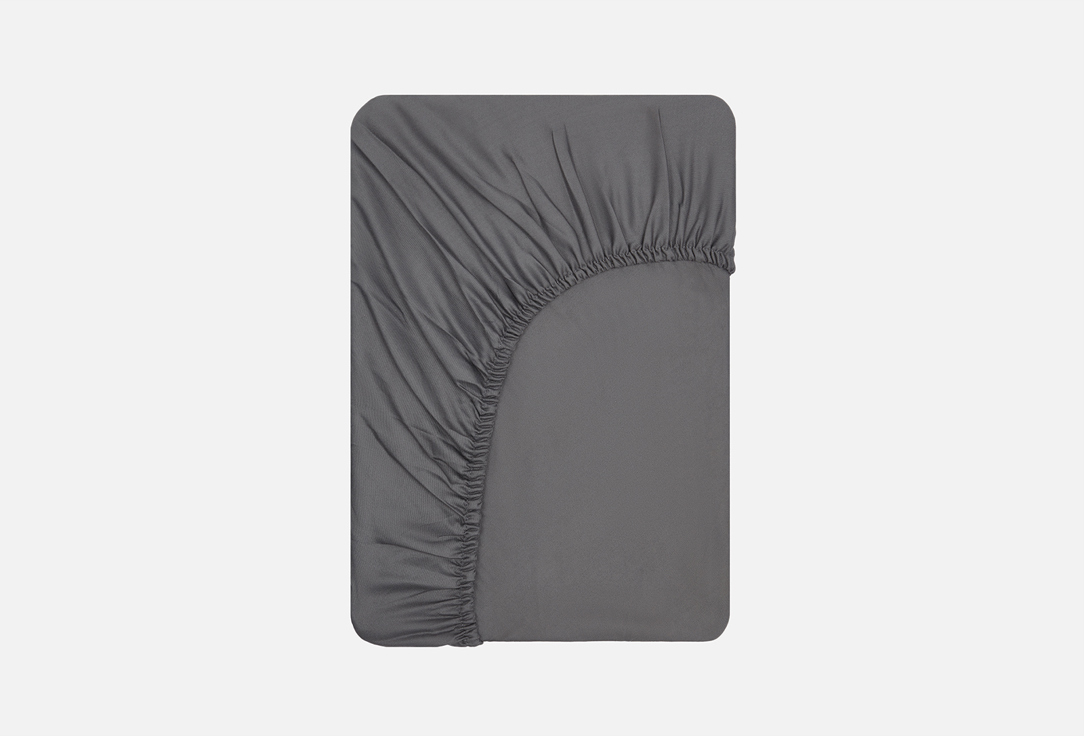 Изображение товара Простыня на резинке Sofi De MarkO Мармис, графит, 180х200х30