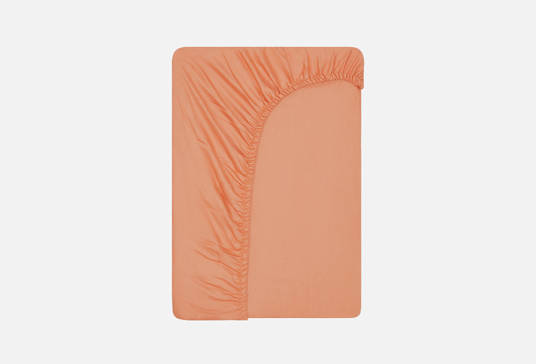 Изображение товара Простыня на резинке Sofi De MarkO Мармис 180х200 см терракот сатин хлопок