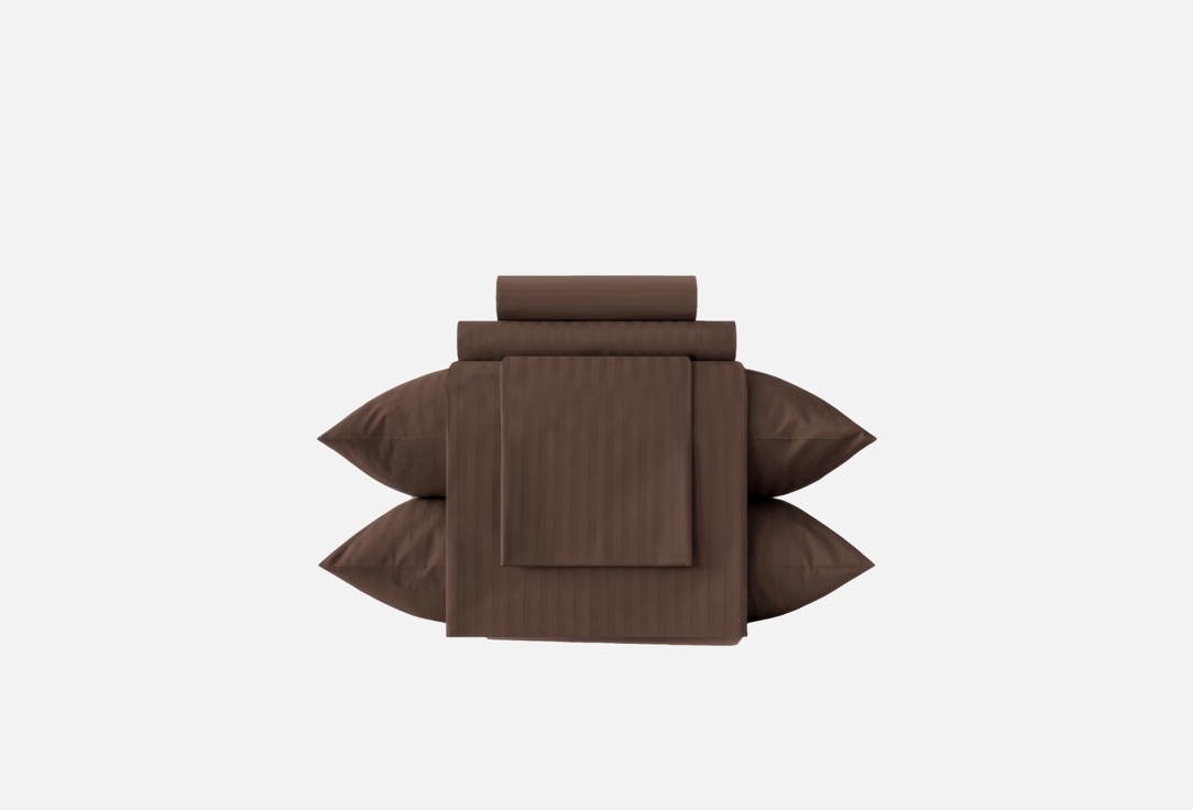 Изображение товара Комплект постельного белья Verossa Stripe Taupe полутораспальный страйп сатин