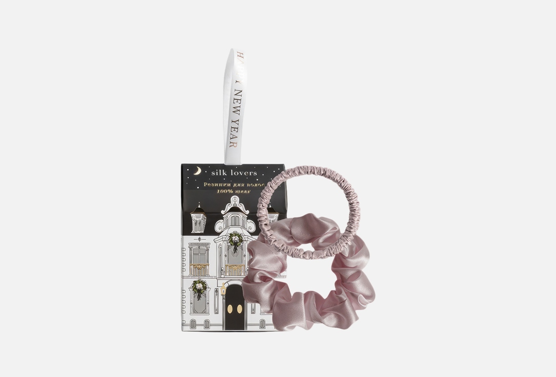 Изображение товара Набор шелковых резинок для волос silk lovers Mini Standart New Year пудра