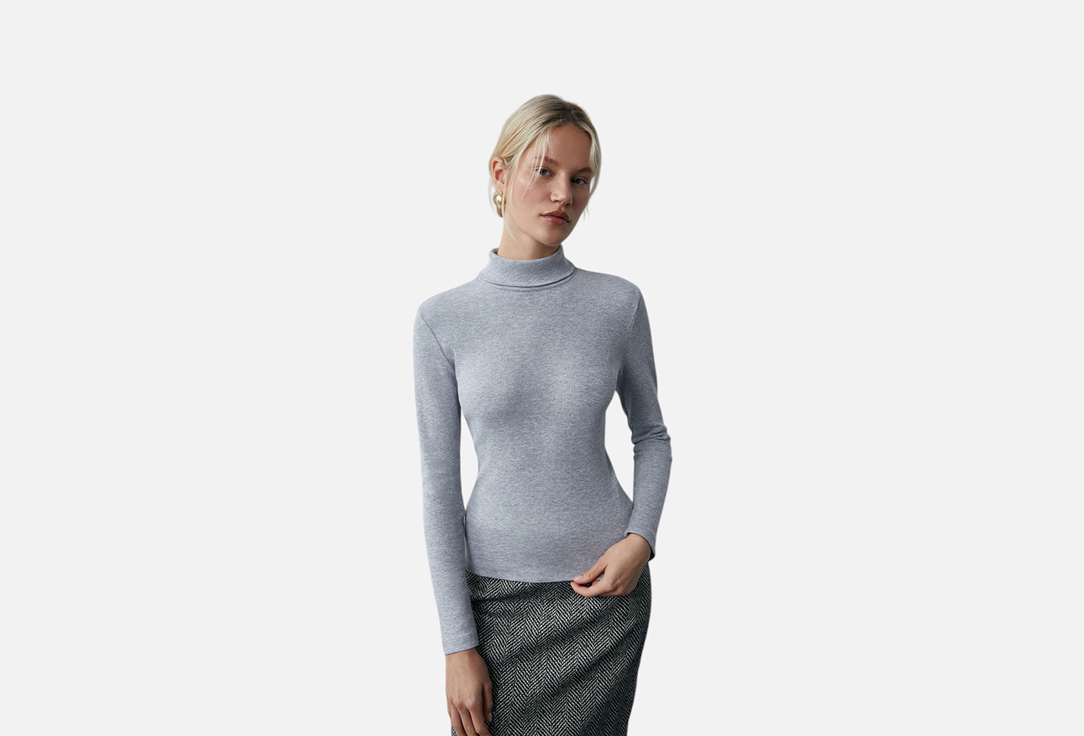 Изображение товара Женская водолазка MiNiMi Fresh Grigio Melange из трикотажа кашкорсе