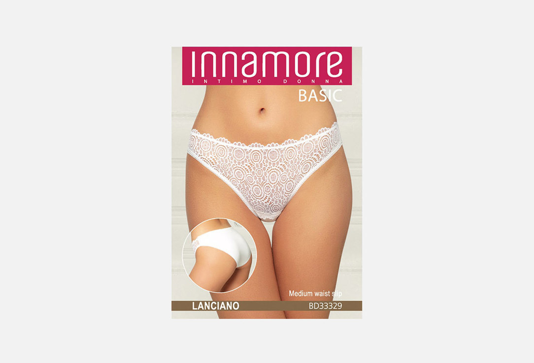 Изображение товара Женские слипы INNAMORE Lanciano nero из хлопка и эластана, средняя посадка