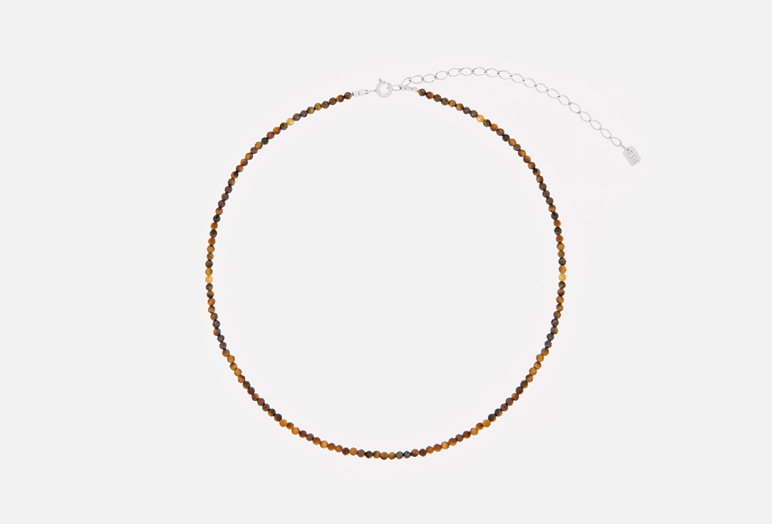 Изображение товара Чокер серебряный The Reason Tiger Eye Line для женщин из натурального тигрового глаза