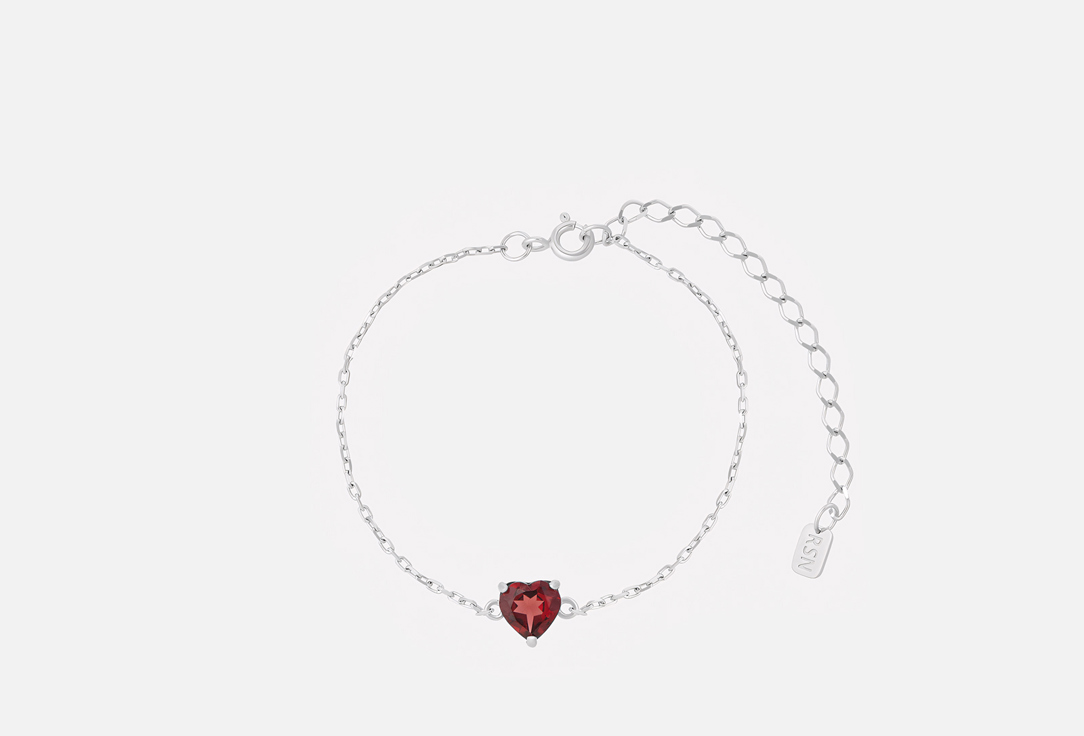 Изображение товара Браслет серебряный The Reason Heart with garnet