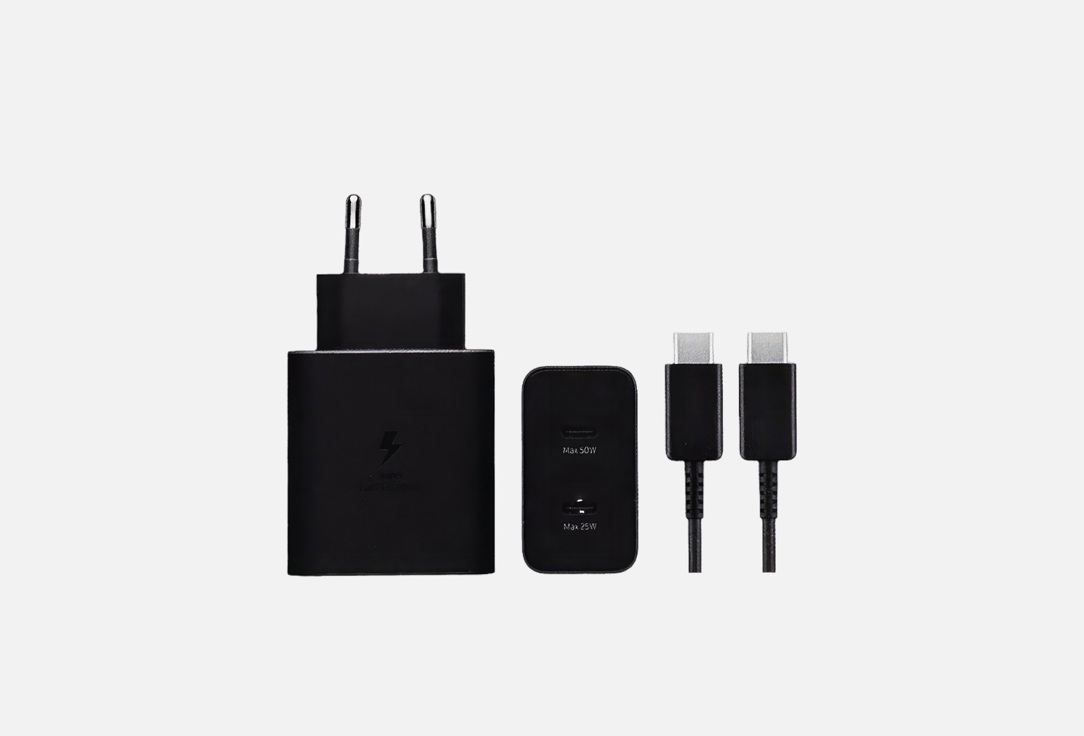 Изображение товара Сетевое зарядное устройство SAMSUNG 50W Duo Type-C Black + cable