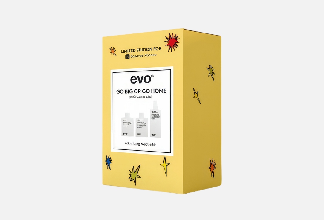 Набор средств для ухода за волосами EVO GO BIG OR GO HOME 3 шт