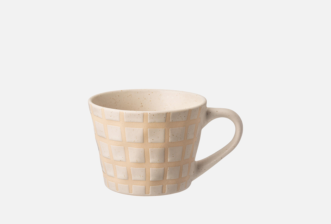 Изображение товара КРУЖКА Bronco COUNTRY, БЕЖЕВАЯ С БЕЖЕВОЙ КЛЕТКОЙ