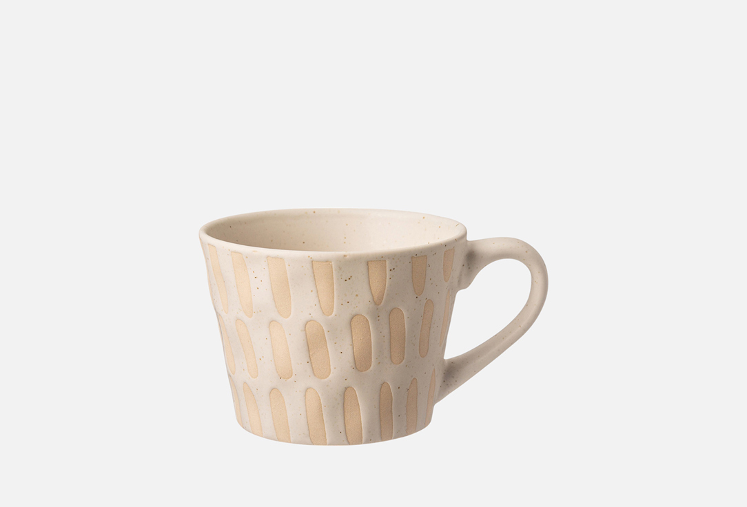 Изображение товара КРУЖКА Bronco COUNTRY, БЕЖЕВАЯ С БЕЖЕВЫМИ ШТРИХАМИ