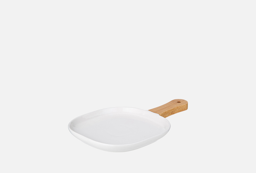 Изображение товара ТАРЕЛКА С ДЕРЕВЯНОЙ РУЧКОЙ Lefard NATIVE, КВАДРАТНАЯ, 28,5*18,5*2,3 СМ