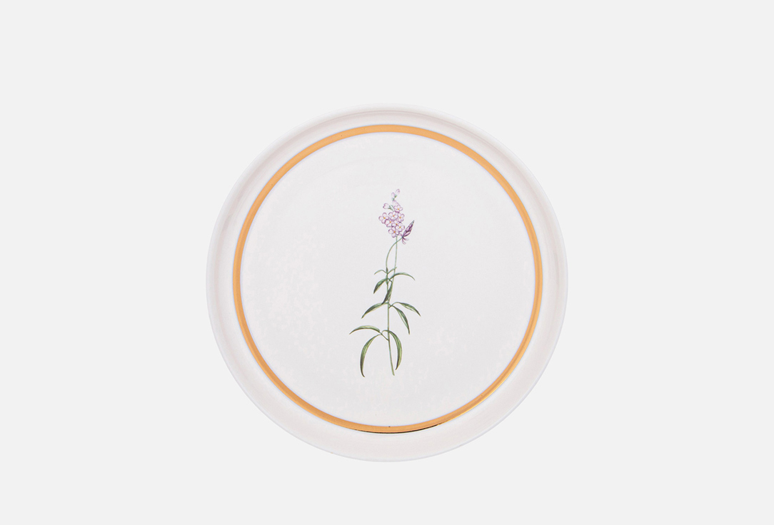 Изображение товара Тарелка закусочная Lefard GRASSLAND 20,5 см фарфор с ботаническим рисунком и золотой каймой