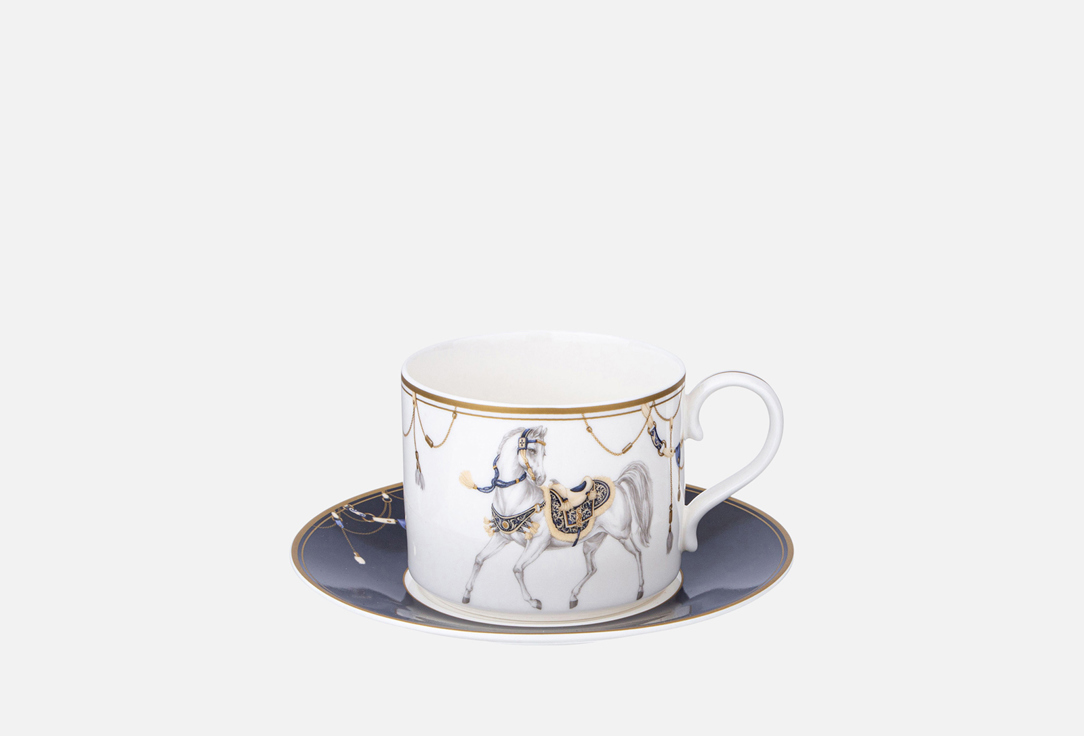 Изображение товара ЧАЙНАЯ ПАРА Lefard HORSE CLUB, БЕЛАЯ ЧАШКА И СИНЕЕ БЛЮДЦЕ