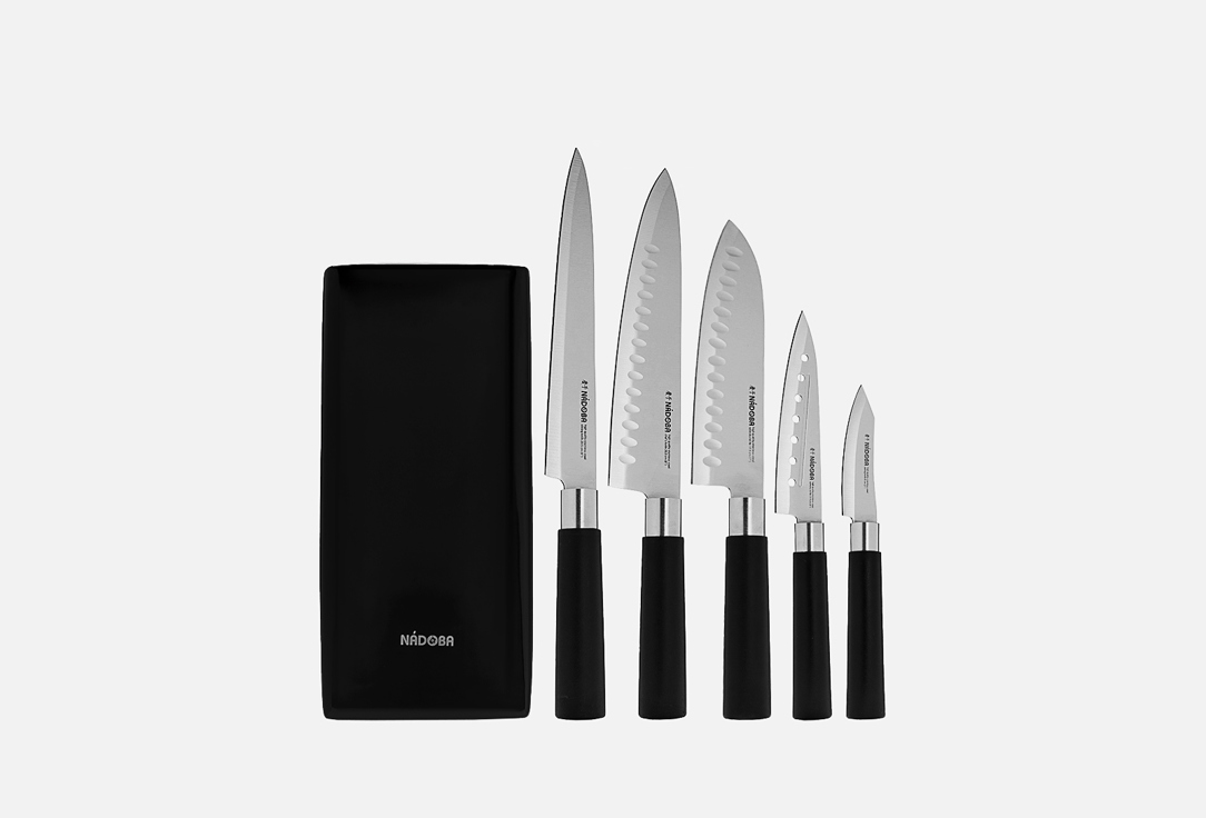 Изображение товара Набор кухонных ножей NADOBA KEIKO, с универсальным керамическим блоком