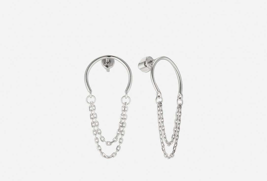 

Пуссеты серебряные SUN SOUL JWL, Подвесные цепи 2 шт