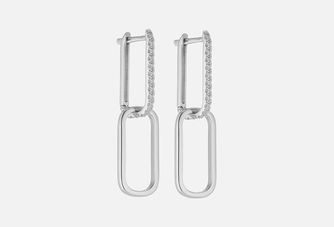 Изображение товара Серьги на швензе серебряные Sun Soul JWL с обсыпкой и фианитами