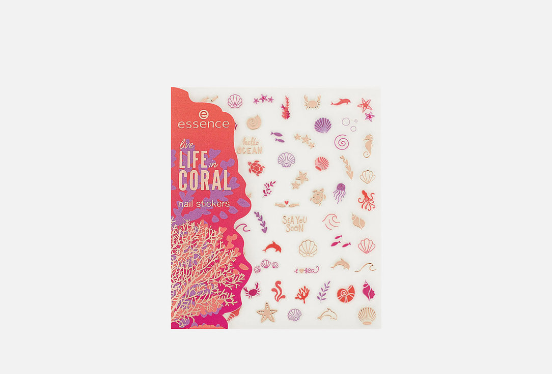 

Стикеры для ногтей ESSENCE, Розовый, Live life in coral nail stickers