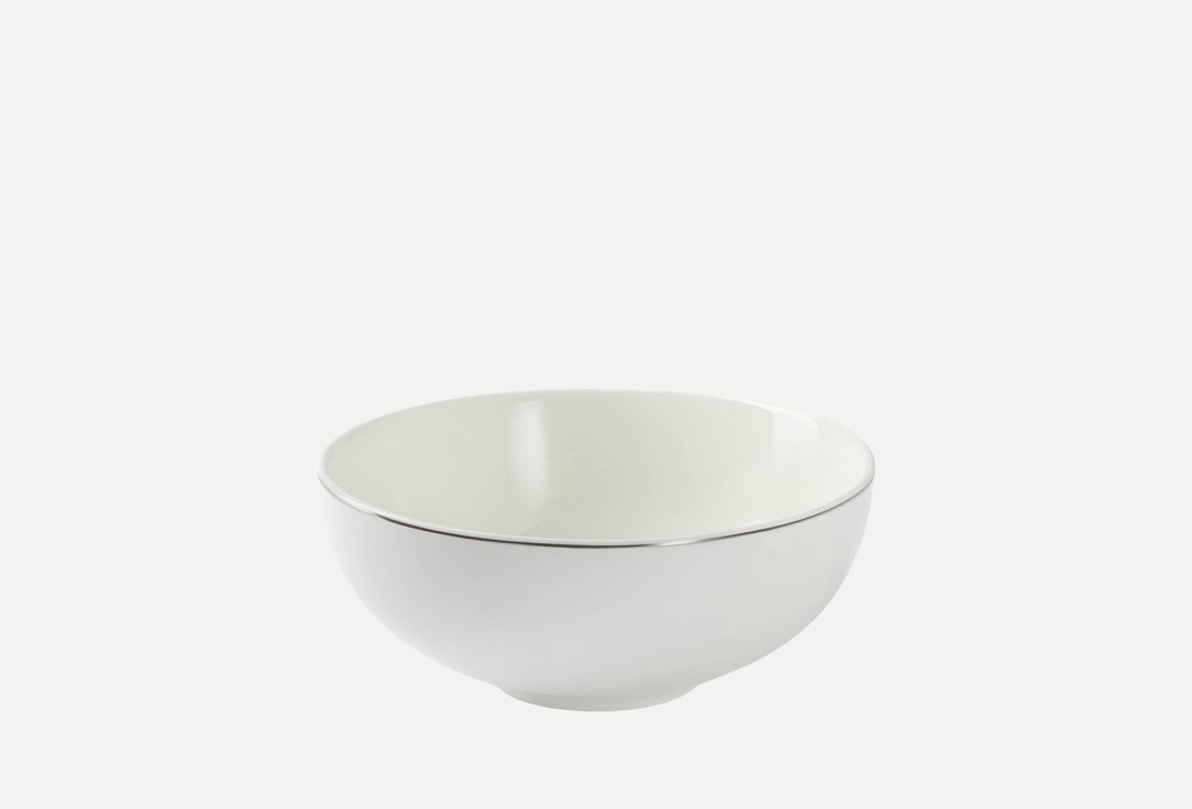 Изображение товара Салатник Magistro La Perle 20,5см фарфор с серебряной окантовкой