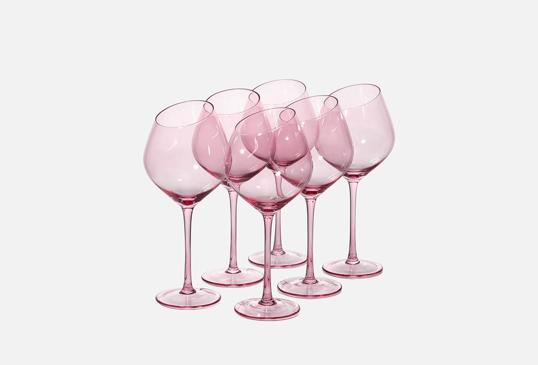 

Набор бокалов для вина MAGISTRO, Иллюзия, 10х24 см, розовый 6 шт