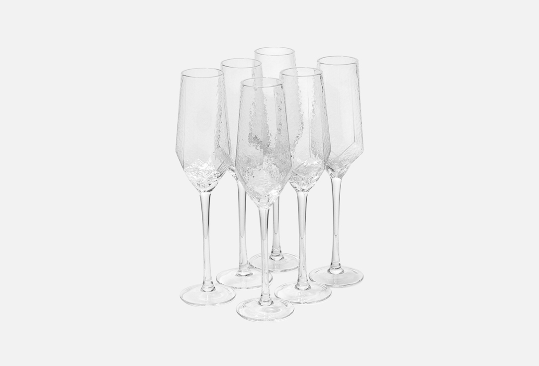 

Набор бокалов для шампанского MAGISTRO, Дарио, 7х27,5 см, прозрачный 6 шт