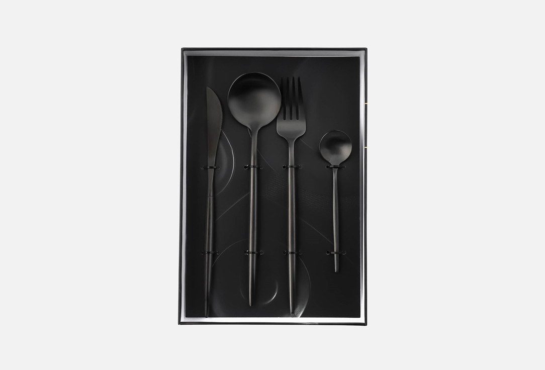 Изображение товара Набор столовых приборов Magistro Фолк черный цвет