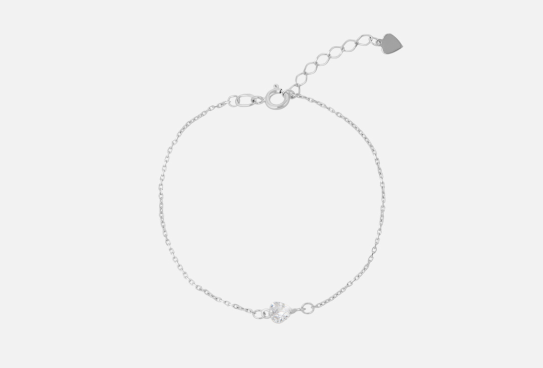 

Браслет серебряный TOSYA, Сердце с фианитами 1 шт