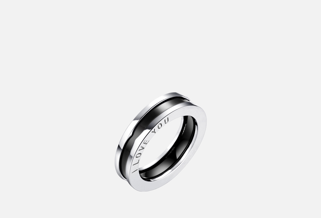 Изображение товара Кольцо серебряное Fresh Ceramic Черный 925 пробы с керамикой и родированием