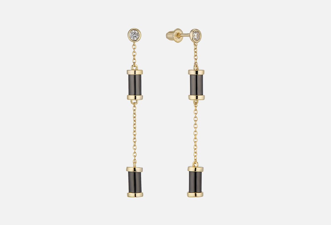 Изображение товара Серьги серебряные Fresh Ceramic удлиненные Золото