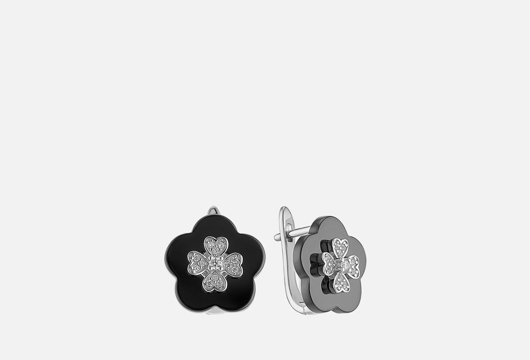 Изображение товара Серьги Fresh Ceramic из серебра 925 пробы с керамикой и фианитом