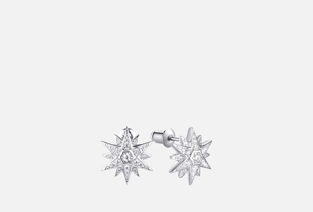 Изображение товара Серебряные серьги Fresh Stars белый пуссеты 925 пробы с фианитами для женщин